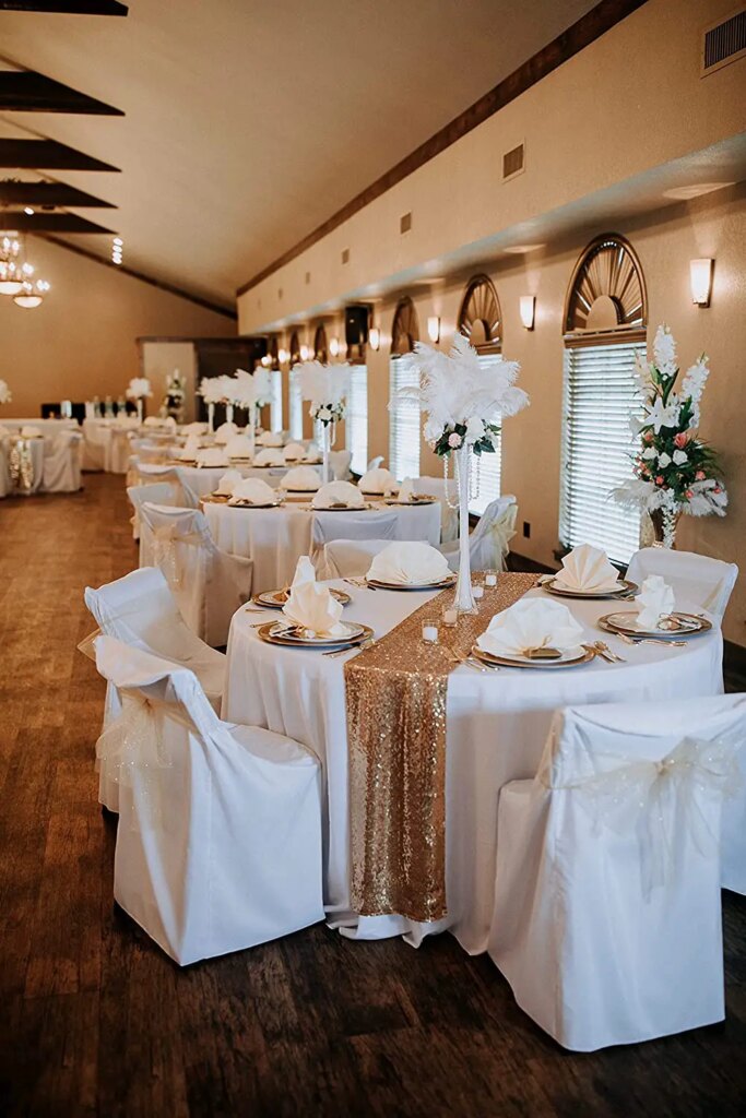 NEW Champagne Sequin Table Runners 12"x108" | Pre-Owned | Wedding Recycle
